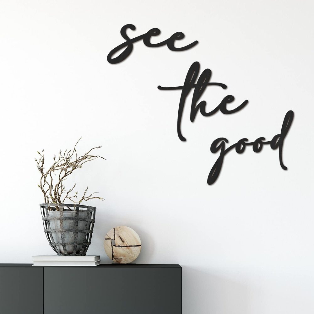 3 Pieces See The Good Wall Art Black Wood Wall Rustic Decor With Inspirational😋